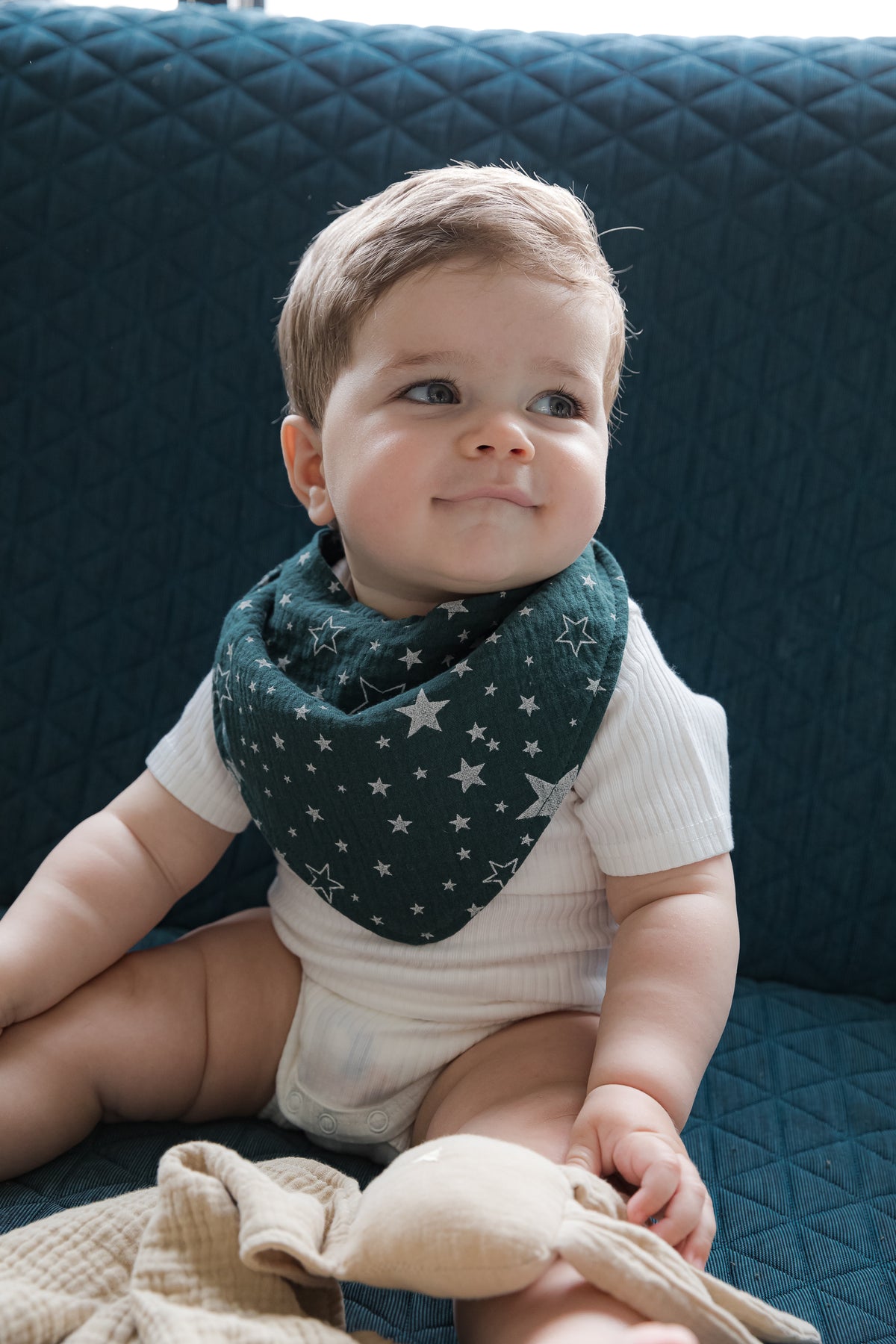 Bavoir bandana en gaze de coton 100 % biologique